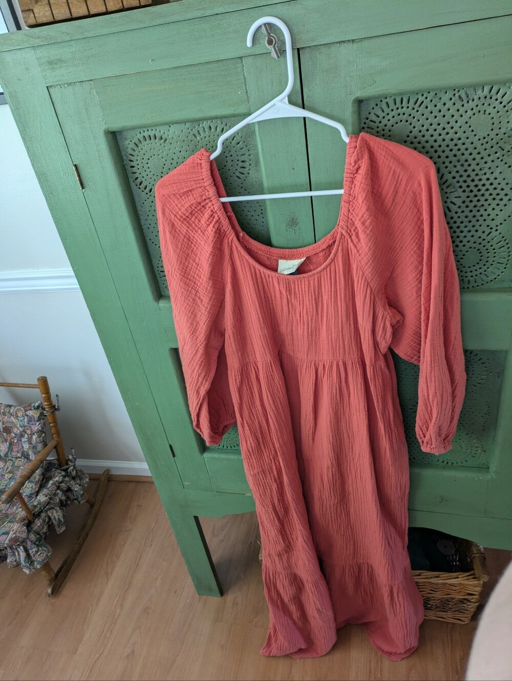 Universal Thread Coral Ribbed Cotton Top